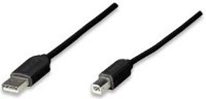 Imagen de PAQ. C/10 - MANHATTAN - CABLE USB A-B 1.8M, NEGRO ECONOMICO                                   