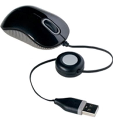 Imagen de PAQ. C/2 - TARGUS - MOUSE MINI USB RETRACTIL 2.5FT PLUG AND PLAY.WINDOWS Y MAC NEGRO