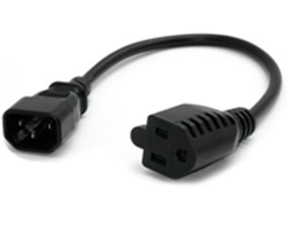 Imagen de PAQ. C/2 - STARTECH - CABLE DE 30CM DE ALIMENTACION C14 A NEMA 5-15R PARA COMPUTADOR.