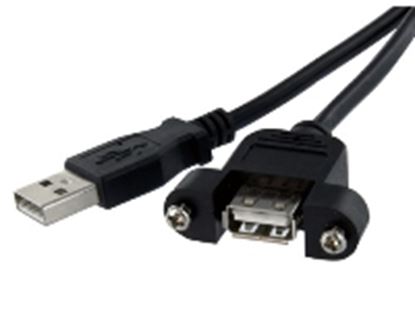 Imagen de PAQ. C/2 - STARTECH - CABLE 30CM USB 2.0 MONTAJE EN PANEL MACHO A HEMBRA USB A .