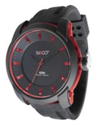 Imagen de SVAGO - RELOJ PILATUS ANÁLOGO UNISEX, RESISTENCIA 100 M / 10 ATM,  COLOR NEGRO CON CAJA E INDEX ROSA TRASLÚCIDO