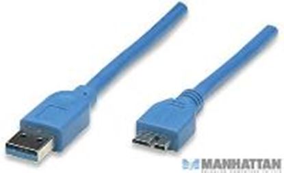 Imagen de PAQ. C/2 - MANHATTAN - CABLE USB V3.0 A-MICRO B 2.0M AZUL                                    