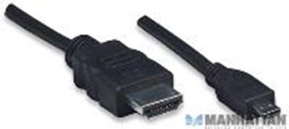 Imagen de PAQ. C/2 - MANHATTAN - CABLE VIDEO HDMI 1.4 M-MICRO 2M+ETHERNET                              