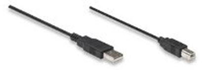 Imagen de PAQ. C/5 - MANHATTAN - CABLE USB V2.0 A-B  1.8M, NEGRO                                       