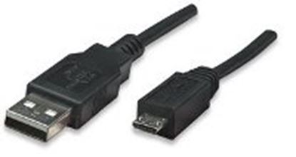 Imagen de PAQ. C/5 - MANHATTAN - CABLE USB V2.0 A-MICRO B 1.8M NEG BB                                  