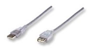 Imagen de PAQ. C/5 - MANHATTAN - CABLE USB V2.0 EXT. 1.8M PLATA                                        