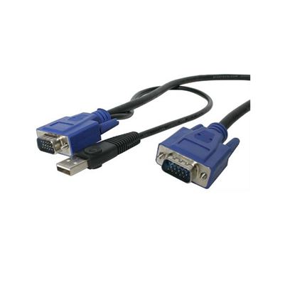 Imagen de STARTECH - CABLE KVM DE 3M ULTRA DELGADO 2EN1 VGA USB HD15 MACHO A MACHO .