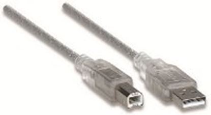 Imagen de PAQ. C/3 - MANHATTAN - CABLE USB V2.0 A-B  3.0M, PLATA                                       