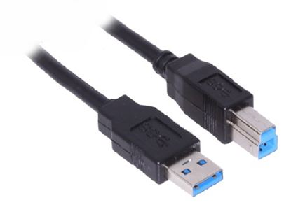 Imagen de PAQ. C/2 - DTC - B-ROBOTIX - CABLE USB V3.0 A-B 1.8 MTS. NEGRO