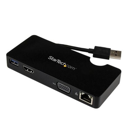 Imagen de STARTECH - HUB USB 3.0 ALUMINIO CON CABLE 3 PUERTOS Y ADAPTADOR ETHERNET .