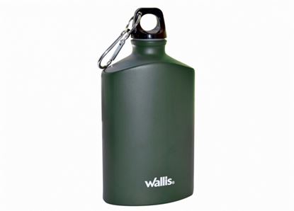 Imagen de WALLIS - BOTELLA DE ALUMINIO PLANA CON GANCHO Y TAPAROSCA, 500 ML, VERDE MILITAR