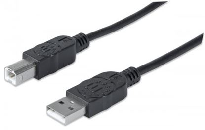 Imagen de PAQ. C/3 - MANHATTAN - CABLE USB V2.0 A-B  3.0M, NEGRO                                       