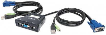 Imagen de MANHATTAN - MUX KVM MINI USB 2:1 CON CABLES+AUDIO                                 