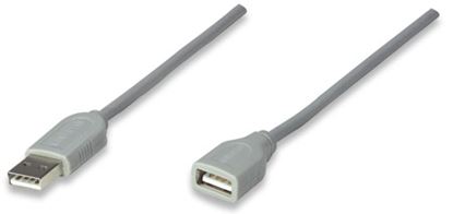 Imagen de PAQ. C/5 - MANHATTAN - CABLE USB EXTENSION 1.8M, GRIS                                        