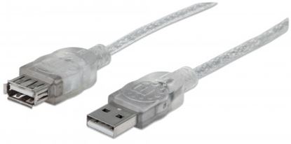 Imagen de PAQ. C/3 - MANHATTAN - CABLE USB V2.0 EXT. 3.0M PLATA                                        