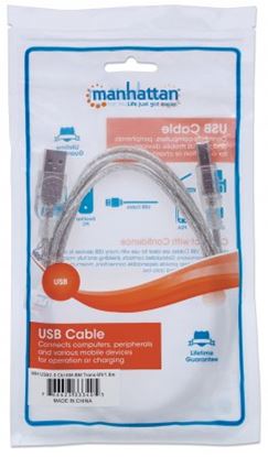 Imagen de PAQ. C/5 - MANHATTAN - CABLE USB V2.0 A-B  1.8M, PLATA                                       