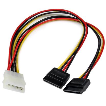 Imagen de PAQ. C/3 - STARTECH - ADAPTADOR CABLE 0.3M DIVISOR ALIMENTACION MOLEX 4 PINES 2X SATA