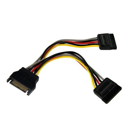 Imagen de PAQ. C/2 - STARTECH - CABLE ADAPTADOR BIFURCADOR SATA 0.15M DIVISOR DE CORRIENTE .