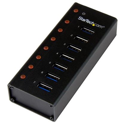 Imagen de STARTECH - CONCENTRADOR USB 3.0 7 PUERTOS HUB CAJA METALICA DE PARED .