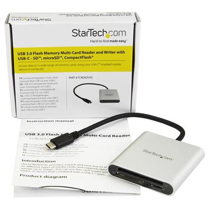 Imagen de STARTECH - LECTOR GRABADOR USB-C DE TARJETAS FLASH SD CF MICROSD