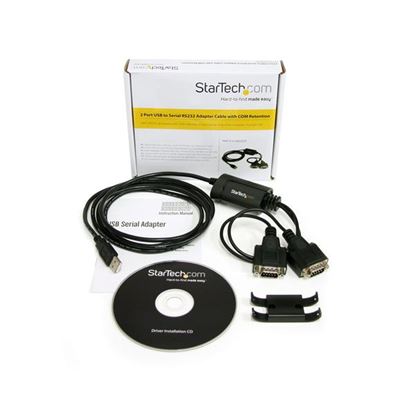 Imagen de STARTECH - CABLE 1.8M ADAPTADOR USB A 2 PUERTOS SERIAL CON RETENCION COM.