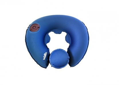 Imagen de WALLIS - ALMOHADILLA INFLABLE PARA CUELLO CON FUNDA, DESCANSA BARBILLA, COLOR AZUL