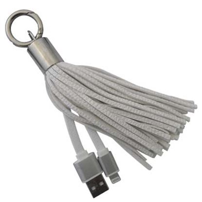 Imagen de PAQ. C/5 - DTC - B-ROBOTIX - CABLE USB V2.0 A LIGHTNING LLAVERO PARA BOLSO BLANCO