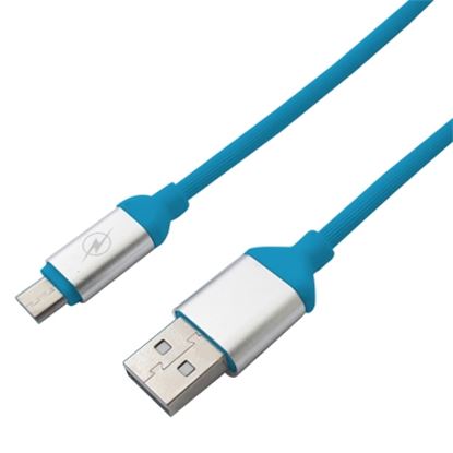 Imagen de PAQ. C/5 - DTC - B-ROBOTIX - CABLE USB V2.0 A MICRO DE PVC TEXTURIZADO DE 125 CMS. AZUL