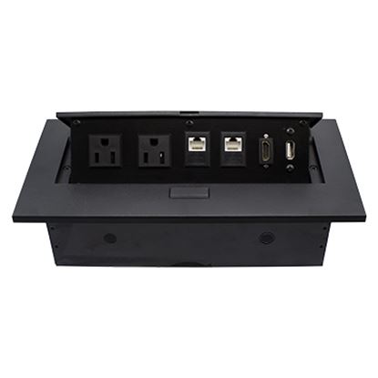 Imagen de DTC - B-ROBOTIX - CAJA PARA MESA HDMI + USB + 2 PUERTOS RJ45 + 2 PUERTOS DE CORRIENTE, COLOR NEGRO 