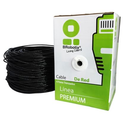 Imagen de DTC - B-ROBOTIX - BOBINA CAT 6 CCA UTP EXTERIOR 100M, COLOR NEGRO BROBOTIX 