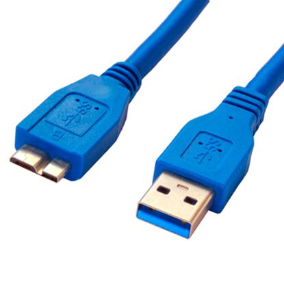 Imagen de PAQ. C/3 - DTC - B-ROBOTIX - CABLE USB V3.0 TIPO "A" - MICRO "B", MACHO, AZUL, 0.6 M