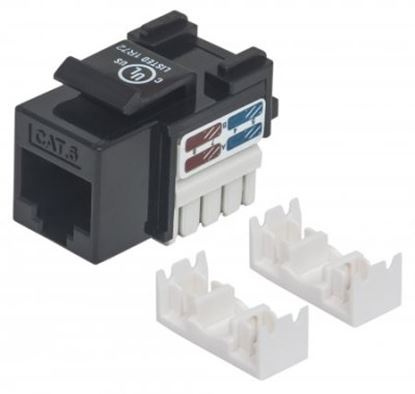 Imagen de PAQ. C/5 - INTELLINET - JACK CAT 6  DE IMPACTO (KEYSTONE) NEGRO                               