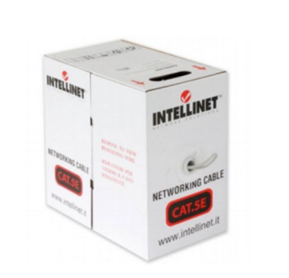Imagen de IC - BOBINA CABLE UTP DE RED CAT5E CCA ROLLO 100M MULTIFILAR GRIS