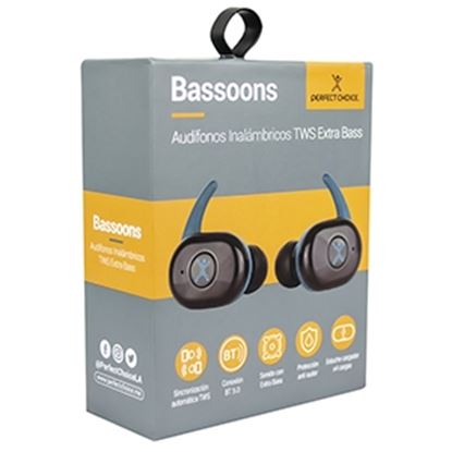 Imagen de PERFECT CHOICE - AUDIFONOS INALAMBRICOS BT TWS EXTRA BASS (NEGRO)