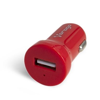 Imagen de PAQ. C/10 - VORAGO - CARGADOR PARA AUTO VORAGO AU-101ROJO CON 1 PUERTO USB BLISTER