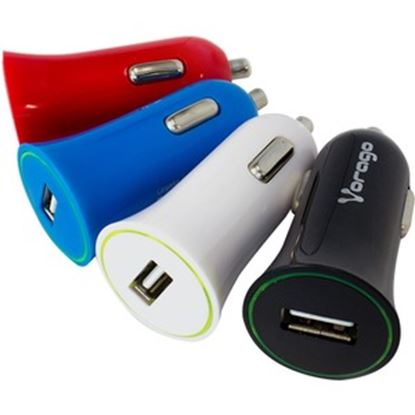 Imagen de PAQ. C/10 - VORAGO - CARGADOR PARA AUTO VORAGO AU-101 AZUL 1 PUERTO USB BLISTER