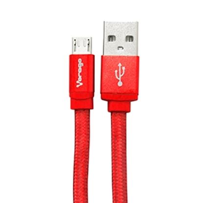 Imagen de PAQ. C/10 - VORAGO - CABLE USB VORAGO CAB-113 ROJO USB 2 A MICRO USB 1METROS BOLSA
