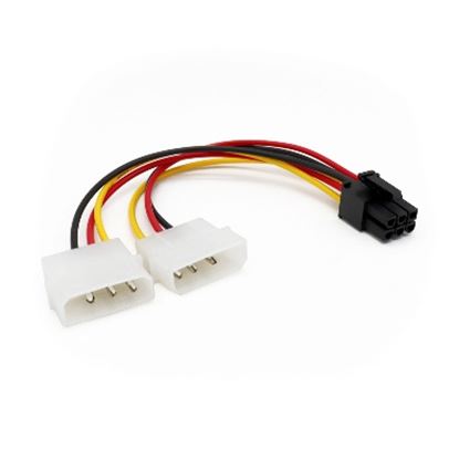 Imagen de PAQ. C/5 - DTC - B-ROBOTIX - CABLE INTERNO LP4 A 6 PINES PCI EXPRESS PARA TARJETA DE VIDEO