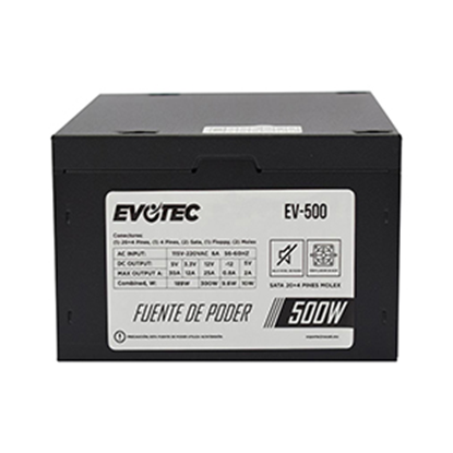 Imagen de NACEB - FUENTE DE PODER EVOTEC 500 WATT NEGRO 2 SATA 24 PIN P4