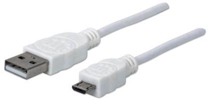 Imagen de PAQ. C/5 - IC - CABLE USB V2 A-MICRO B BOLSA PVC 1.8M BLANCO.