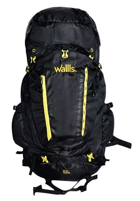 Imagen de WALLIS - MOCHILA PARA MONTAÑA EIGER 55 L, SEMI-IMPERMEABLE, NEGRA CON VERDE