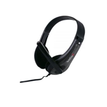 Imagen de PAQ. C/3 - TECHZONE - DIADEMA TECHZONE ENTRADA 3.5 MM CON MICROFONO COLOR NEGRO/ROJO