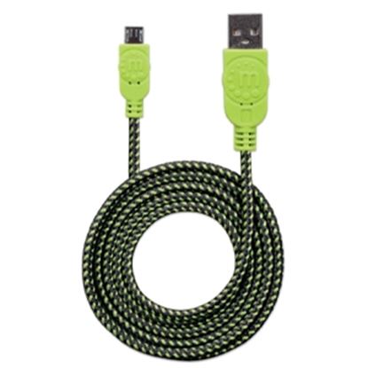 Imagen de PAQ. C/10 - IC - CABLE USB V2 A-MICRO B BLISTER TEXTIL 1.0M NEGRO/VERDE