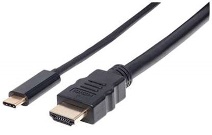 Imagen de MANHATTAN - CABLE USB-C V3.1, C-HDMI M 2.0M 4K, NEGRO
