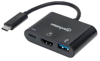 Imagen de MANHATTAN - CONVERTIDOR VIDEO USB-C A HDMI-H + USB3 + USBC