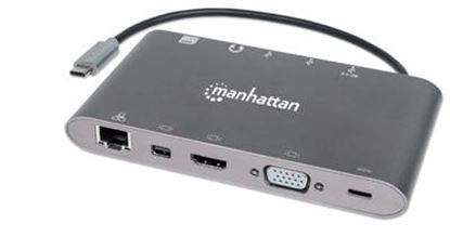 Imagen de MANHATTAN - CONVERTIDOR VIDEO USB-C A HDMI/DPMINI/SVGA/RJ45/3.5MM + 3HUB USB