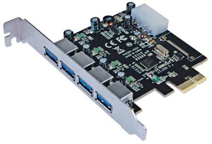 Imagen de MANHATTAN - TARJETA USB V3 PCI EXPRESS 4 PTOS ESTANDAR-BRACKET