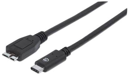 Imagen de PAQ. C/2 - MANHATTAN - CABLE USB-C V3.1, C-MICRO B 1.0M NEGRO