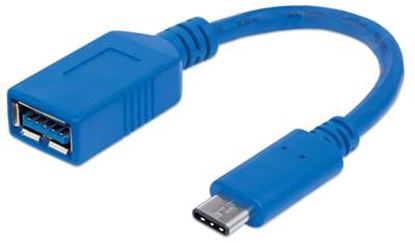 Imagen de PAQ. C/2 - MANHATTAN - CABLE USB-C V3.1, C-AH 15CM AZUL