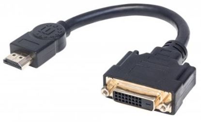 Imagen de PAQ. C/2 - MANHATTAN - CABLE HDMI - DVI-D M-H  20CM